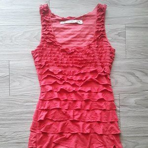 Chelsea & Violet Womens Red Ruffle Top Size S